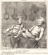 Un banquet d'hippophages, 1865. Creator: Honore Daumier.
