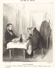 Au Café d'Aguesseau, 1846. Creator: Honore Daumier.