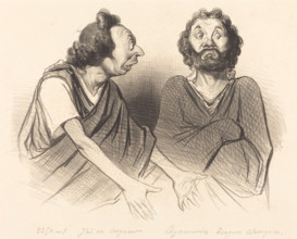 J'ai vu Seigneur... votre malheureux fils..., 1841. Creator: Honore Daumier.