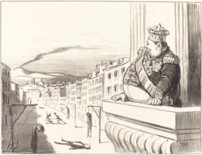 À Naples - Le meilleur des rois continuant à faire régner l'ordre dans ses états, 1851. Creator: Honore Daumier.