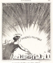 Le vrai feu d'artifice est d'être libéral, 1869. Creator: Honore Daumier.