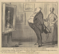 M. Prudhomme visitant les ateliers à l'approche de l'exposition de peinture, c1855. Creator: Honore Daumier.