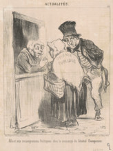 Allant aux renseignements Politiques chez le concierge du Général Changarnier, 1851.  Creator: Honore Daumier.