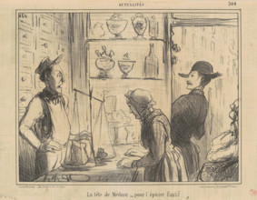 La tête de Méduse - pour l'épicier fautif, 1856.  Creator: Honore Daumier.