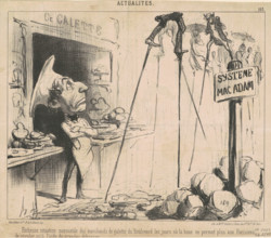 Fâcheuse situation mercantile des marchands de galette du Boulevard..., 19th century. Creator: Honore Daumier.