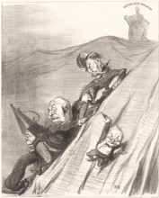 Un chemin dangereux, 1851. Creator: Honore Daumier.