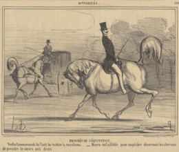 Progrès de l'équitation, 1856.  Creator: Honore Daumier.