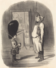 Une famille chez qui rèside l'instinct guerrier, 1847. Creator: Honore Daumier.