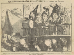 Musiciens jouant pendant douze heures ..., 19th century. Creator: Honore Daumier.