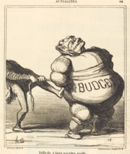Difficile à faire paraitre svelte, 1869. Creator: Honore Daumier.