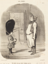 Une famille chez qui rèside l'instinct guerrier, 1847. Creator: Honore Daumier.
