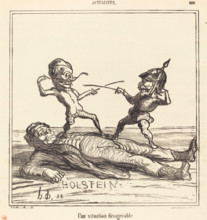 Une situation désagréable, 1866. Creator: Honore Daumier.