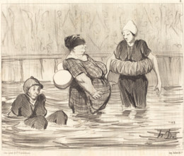 Les baigneuses prudentes, 1847. Creator: Honore Daumier.