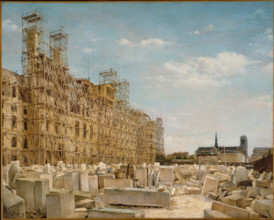 The Hotel de Ville under reconstruction, 1880. Creator: Paul Joseph Victor Dargaud.