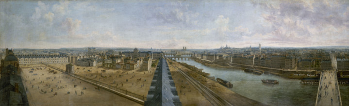 Panoramic view of Paris from the roof of the Pavillon de Flore, in the Tuileries Gardens, c1833.  Creator: Unknown.