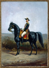 Equestrian portrait of General George Ernest Boulanger, late 19th century.  Creator: John Williamson.