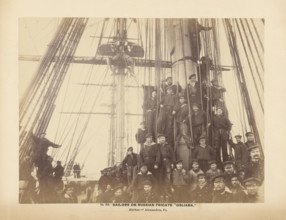 No. 210. Sailors on Russian Frigate \Osliaba,\ Harbor of Alexandria, Va., December 1863. Creator: Andrew Joseph Russell.