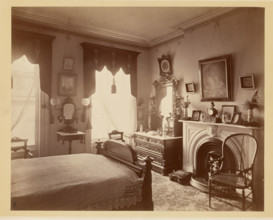 Interior of a bedroom, 1876. Creator: BJ Smith.