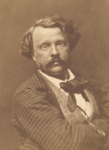 Self-portrait in striped coat, about 1856-1858. Creator: Nadar.