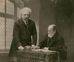 Joseph Hollman and Camille Saint-Saëns, 1907.  Creator: Paul Nadar.