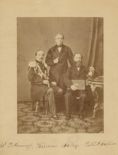 Colonel Romanov, Hiram Sibley, and Perry Collins discussing Russian-American Telegraph project, 1861 Creator: Unknown.