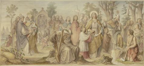 The Arts Being Introduced to Germany by Christianity, c1855. Creator: Philipp Veit.