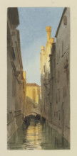 Rio del Santissimo with a view of the choir of Santo Stefano, c1851. Creator: Carl Theodor Reiffenstein.
