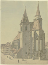 St. John's Church in Ansbach, 19th century. Creator: Ludwig Hoffstadt.