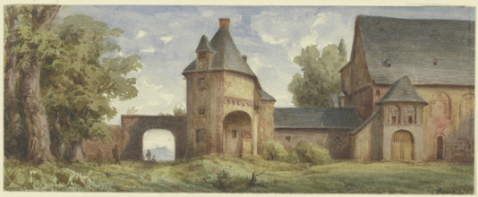 Romanesque monastery complex, left to decay, 19th century. Creator: Karl Peter Burnitz.