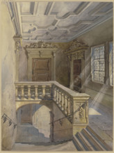 Staircase in the town hall of Würzburg, 1878. Creator: Julius Knoblauch.