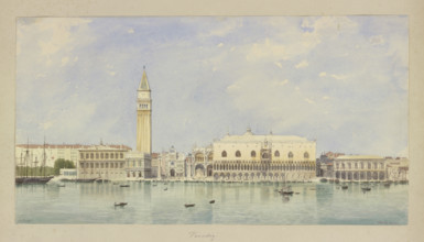 Piazza San Marco during the day, 1851. Creator: Carl Theodor Reiffenstein.