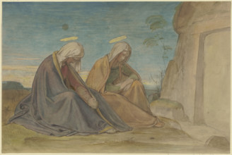 The two Marys at the grave, before 1837. Creator: Philipp Veit.