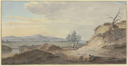 On the right, a sandy slope with a withered tree, at whose base two women and two men... Creator: Gerrit Toorenburgh.
