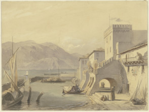 Upper Italian port, 1850. Creator: Philipp Rumpf.