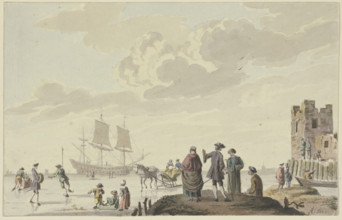 Marine with skaters, 18th century. Creator: Unknown.