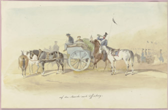 Supply wagon on the way to Offenburg, 19th century. Creator: Reinhold Braun.
