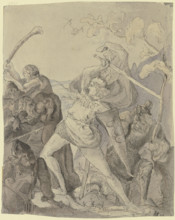 Battle scene, 1846. Creator: Victor Muller.