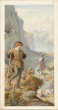 Alpine scene, Schiller's "Berglied", 1881.  Creator: Leopold Bode.