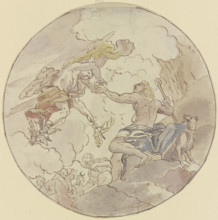 Mercury presents the apple to Paris, 16th century. Creator: German, 16th century;.
