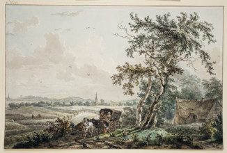 Landscape with Coach, near Hilversum, (1779?). Creators: Egbert van Drielst, Jacob Cats.