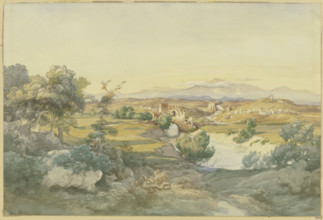 Italian landscape, 19th century. Creator: Eduard Wilhelm Pose.