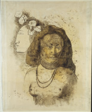 Tahitian Woman with Evil Spirit, c1899-1900. Creator: Paul Gauguin.