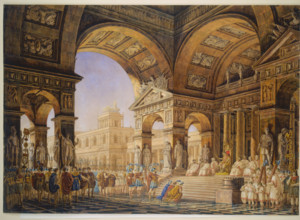 Scene from Mozart's opera "La clemenza di Tito", 18th century. Creator: Giorgio Fuentes.