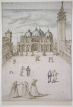 Saint Mark's Square in Venice, c1578-1593. Creator: Joris Hoefnagel.