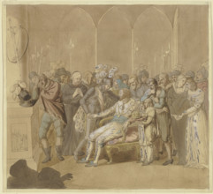 King Günther reconciles with his rival king Charles IV on his deathbed in 1349, (c1808). Creator: Joseph Nicolaus Peroux.
