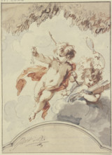 Three cupids, early-mid 18th century. Creator: Jacob de Wit.
