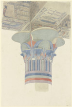 Capital with architrave in Thebes, 1829. Creator: Friedrich Maximilian Hessemer.