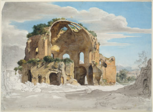 Temple of Minerva Medica in Rome, 1826. Creator: Ernst Fries.