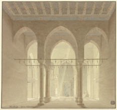 Interior view of a mosque in Cairo, 1830. Creator: Friedrich Maximilian Hessemer.
