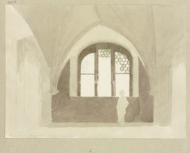 Star-vaulted room of the chapel in the Brömserhof in Rüdesheim, 1883. Creator: Carl Theodor Reiffenstein.